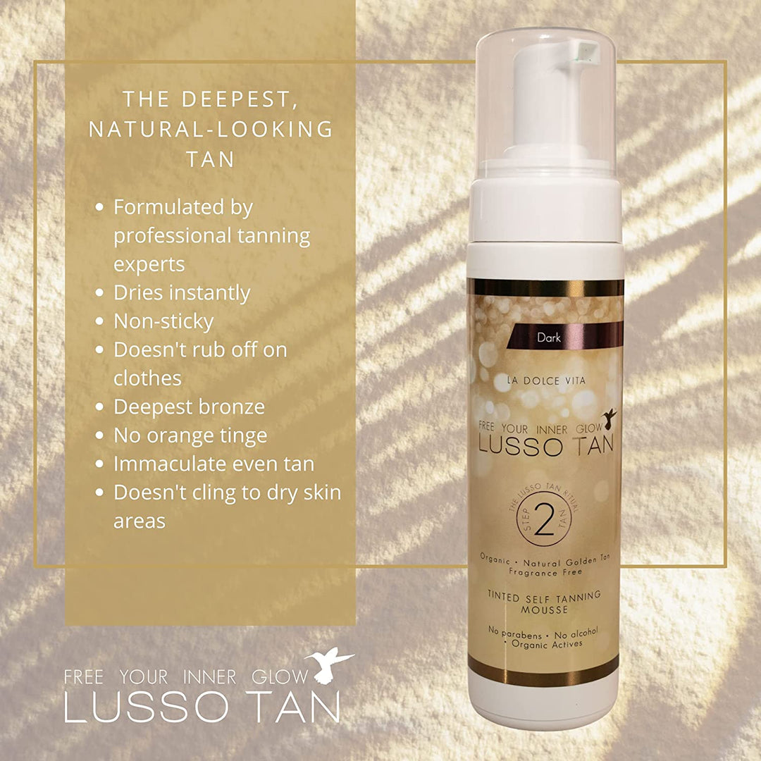 Lusso Tan Tinted Self Tanning Mousse Dark Lusso Tan